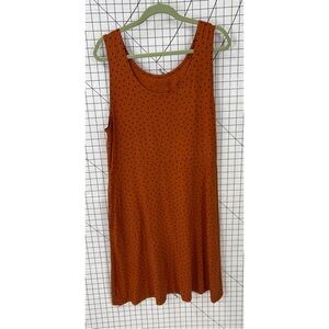 Gudrun Sjoden orange polkadot patterned sleeveless lagenlook dress size Xl